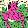 Alone pink frog coloring