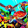 Colorful turtles slide puzzle