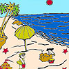 Sandcastles on the beach coloring