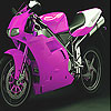 Pink fast motorbike slide puzzle